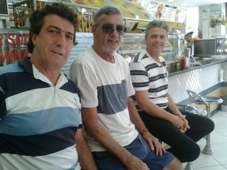 Encontro em fevereiro de 2016. Carlos Alberto Spina, Luíz Carlos Galter e um amigo, em São Paulo