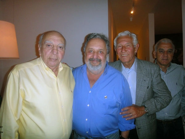 Chico Formiga, Luís Álvaro de Oliveira (presidente do Santos) e o ex-goleiro Lalá