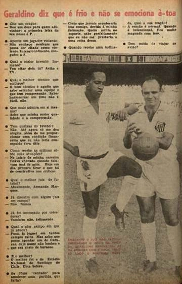 Geraldino e Pepe, destacados em matéria sobre o Santos. Foto enviada por Wesley Miranda