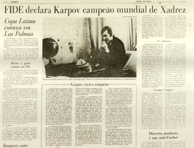 Museu do Xadrez - Anatoly Karpov nasceu a 23 de maio de 1951 na