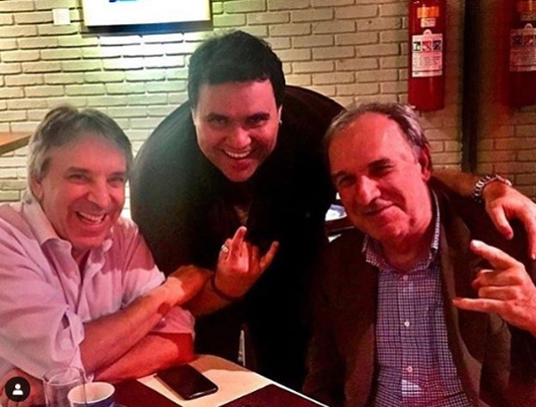 Oscar Ulisses, Rodrigo Rodrigues e Osmar Santos em 2019. Foto: arquivo pessoal de Rodrigo Rodrigues