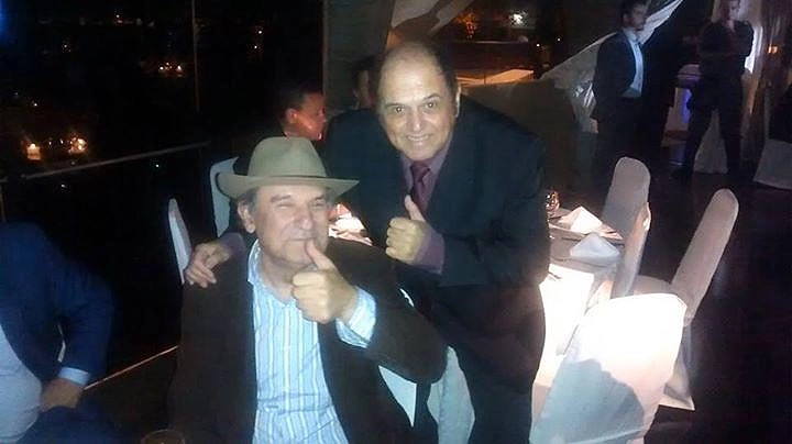 Osmar Santos e Rogério Achilles na noite de 1º de dezembro de 2014, no Esporte Clube Sírio, local onde aconteceu a premiação do Troféu Ford ACEESP