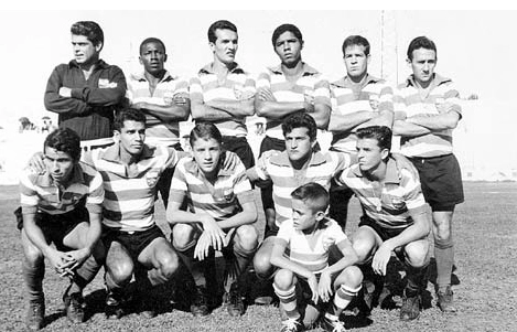 Em p&eacute;: Navarro, Neguinho, Mauri, Natalino, Moacir e Cido. Agachados: Cardoso, Ivan, Leivinha, Balau e Pepe