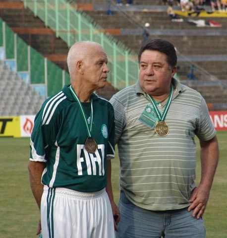 Ademir e Leivinha. Juntos eles marcaram 258 gols com a camisa do Palmeiras (153 de Ademir e 105 de Leivinha). Foto: Marcos J&uacute;nior/Portal TT