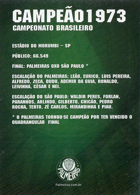 Veja no card oficial dados da final contra o Palmeiras, quando Chic&atilde;o estava entre os titulares do S&atilde;o Paulo