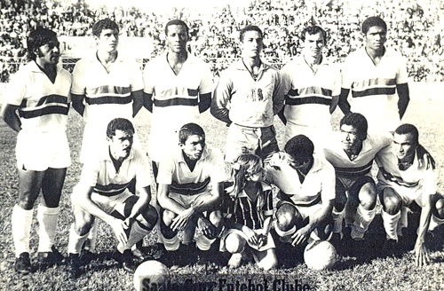 Em pé:  Gena, Rivaldo, Walter, Detinho, Antoninho e Cabral; agachados temos Miruca, Givanildo, Santana, Luciano e Ramon