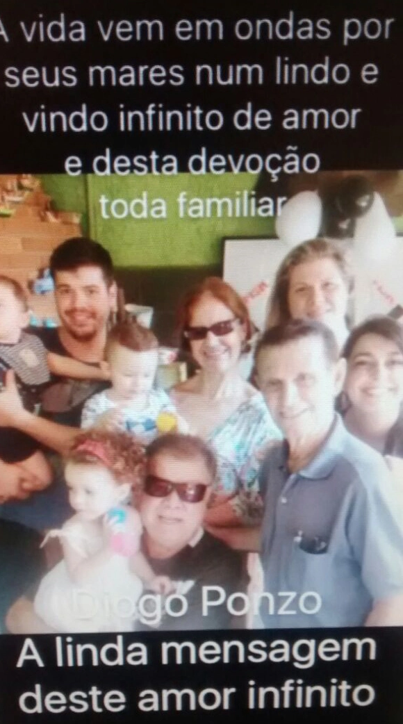 Mensagem de boas festas da família de Diogo, em dezembro de 2016