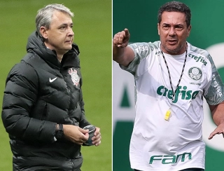 Tiago Nunes e Vanderlei Luxemburgo balançam em seus cargos. Fotos: Rodrigo Coca/Ag. Corinthians e Cesar Greco/Ag. Palmeiras