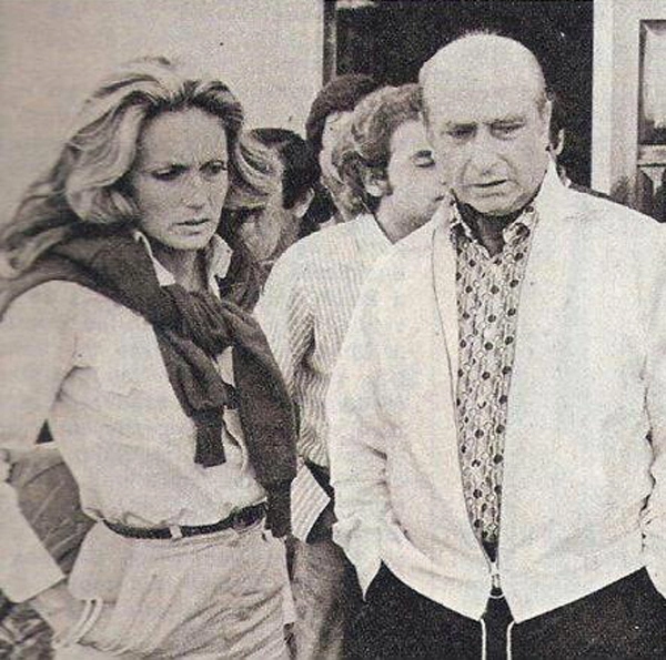 Miicha Reutemann (ex-esposa de Carlos Reutemann) e Juan Manuel Fangio nos anos 70. Foto: arquivo pessoal de Mimicha Reutemann