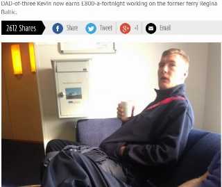 Atacante que já jogou na elite inglesa hoje limpa navio na Escócia