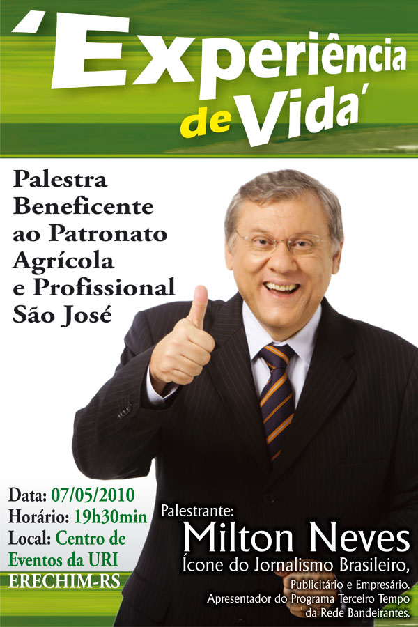 Alô, Erechim-RS, parabéns por seus 97 anos de idade. E jamais me esquecerei  da recepção que tive de milhares de erechinenses no ginásio da URI -  Notícias - Terceiro Tempo