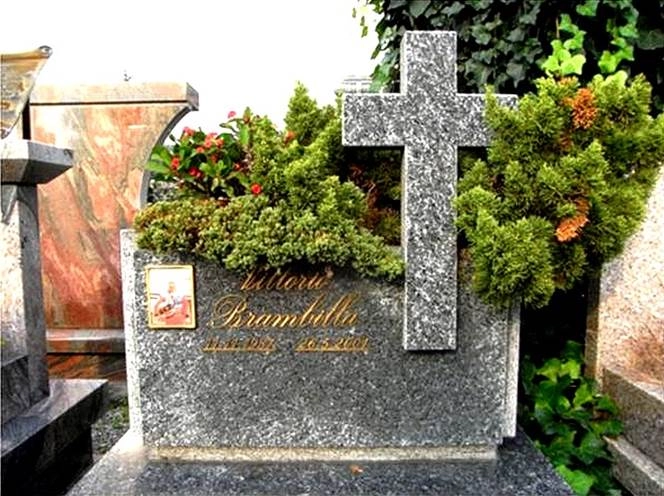 O túmulo de Vittorio Brambilla (1937-2001) no Cemitério de Monza, na Itália. Foto: Divulgação