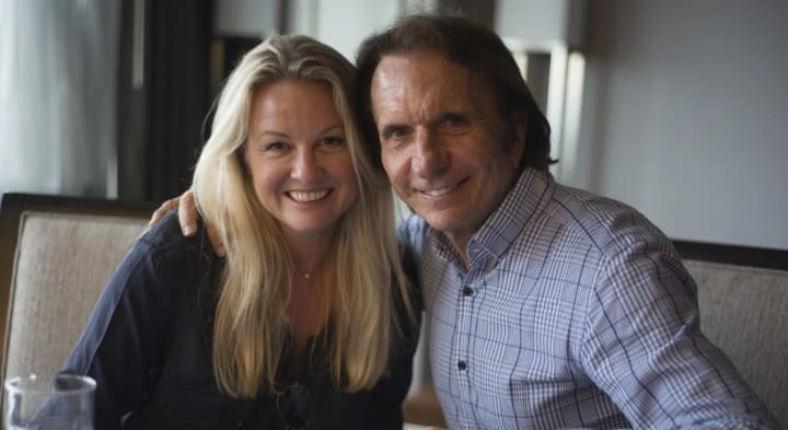 Nina Peterson (filha do saudoso piloto Ronnie Peterson) e Emerson Fittipaldi em 2017. Foto: arquivo pessoal de Emerson Fittipaldi