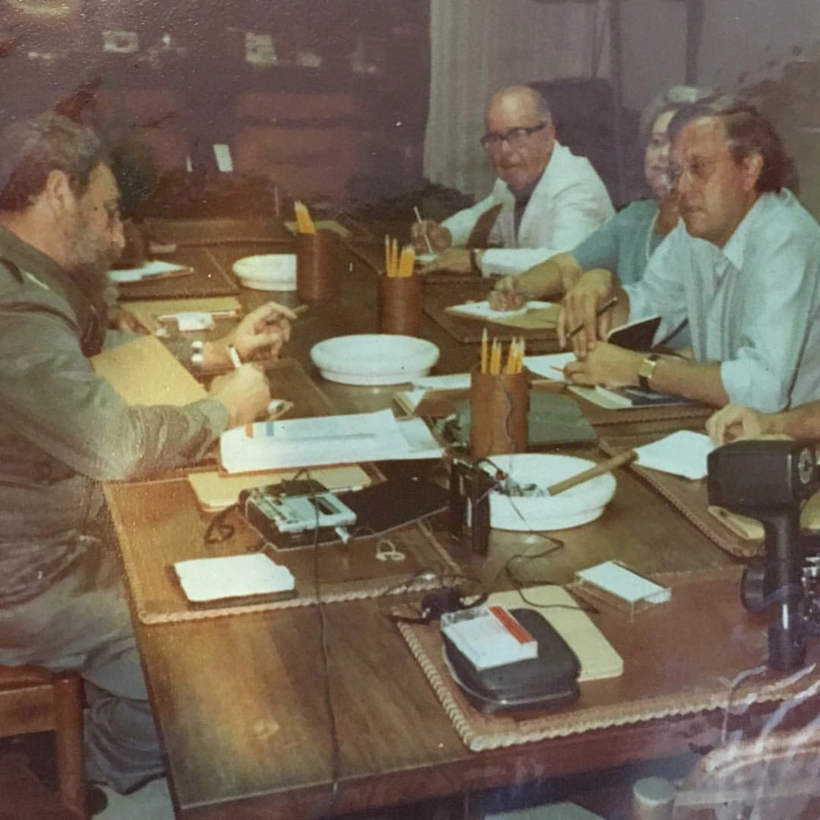 Fidel Castro e Joelmir Beting, em 1985. Foto: reprodução 