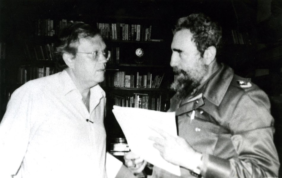 Joelmir Beting e Fidel Castro, em 1985. Foto: reprodução 