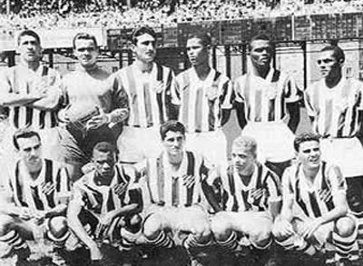 Bangu, 1960, campeão do Torneio de Nova Iorque. Em pé: Joel, Ubirajara, Faria, Ananias, Zózimo e Nilton dos Santos. Agachados: Correia, Zé Maria, Luis Carlos, Ademir da Guia e Beto.