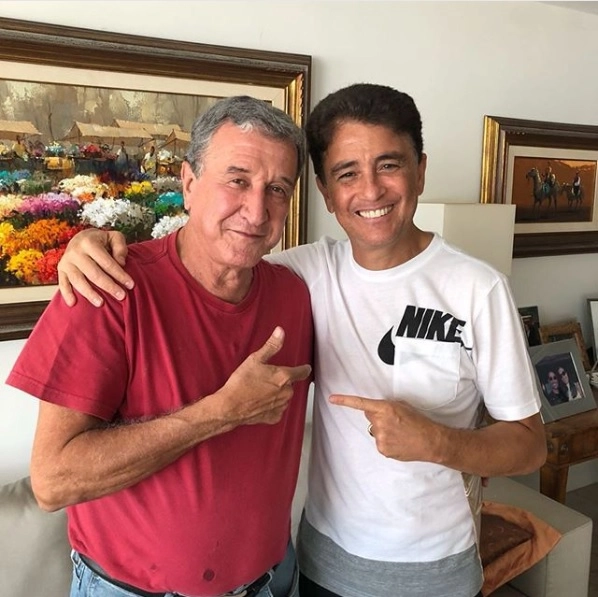 Em 14 de abril de 2018, Bebeto recebe a visita do grande amigo Carlos Alberto Parreira. (Foto: Reprodução – Instagram @bebeto7)