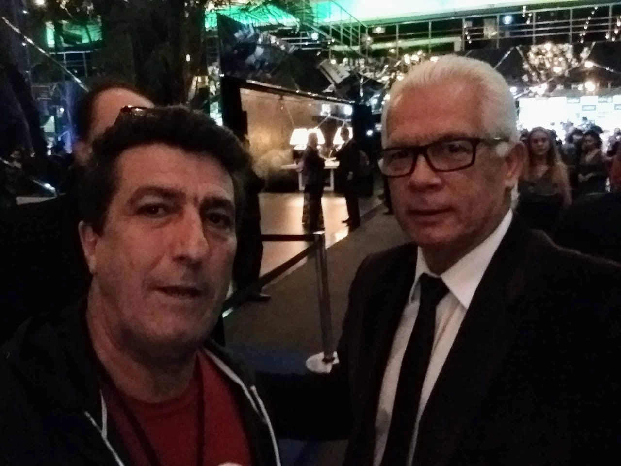 Carlos Alberto Spina (ex-Matsubara) e Emerson Leão em 19 de abril de 2019, no Espaço das Américas. Foto: arquivo pessoal de Carlos Alberto Spina