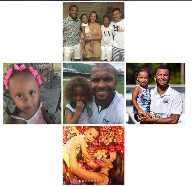 Direto de Campinas, Amoroso postou essa montagem com familiares no dia em que a filha Isabela completou 4 aninhos, em 12 de abril de 2018. (Foto: Reprodução – Instagram @7amoroso)