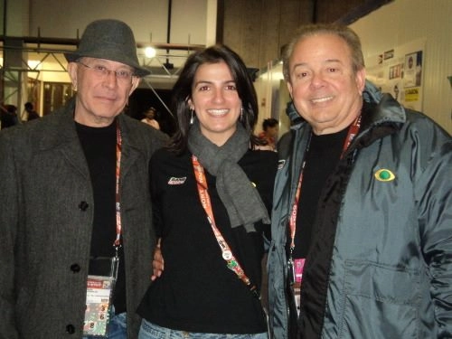 José Silvério, Mariana Cruz e Luciano do Valle em 2010, durante a Copa da África do Sul. Foto: arquivo pessoal de Mariana Cruz