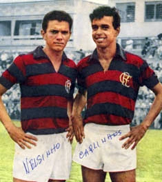 Nelsinho Rosa e Carlinhos nos tempos de Flamengo. Os dois se tornaram treinadores