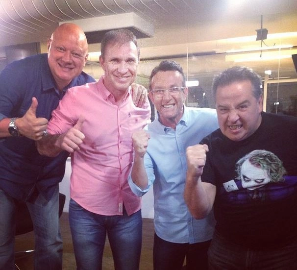 Em novembro de 2014, Ronaldo, Velloso, Neto e Nasi, durante gravação do programa 