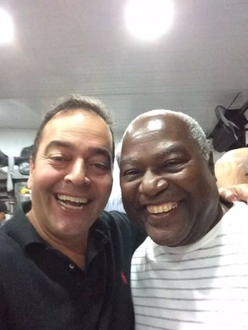 O comediante Beto Hora e o ex-jogador Edu, em 2016. Foto: reprodução