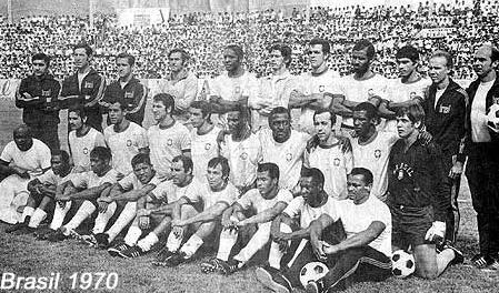 A foto oficial da Seleção do Tri. Aqui você vê todos os campeões da Copa do México, em 1970