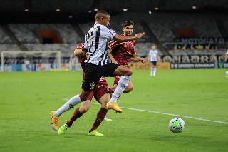Em jogo de ataque contra defesa, o Galo não conseguiu furar o bloqueio do Sport. Foto: Pedro Souza / Agência Galo / Atlético