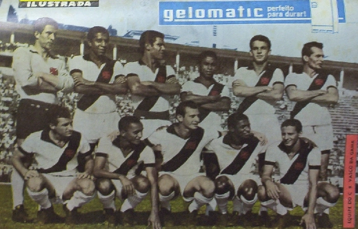 No vasco, em pé, da esquerda para a direita: goleiro não reconhecido, Joel, Brito, Maranhão, Fontana e Barbosinha. Agachados, da esquerda para a direita:  João José, Lorico, Célio Taveira, Paulo Dias e Zezinho. Foto: Gazeta Esportiva