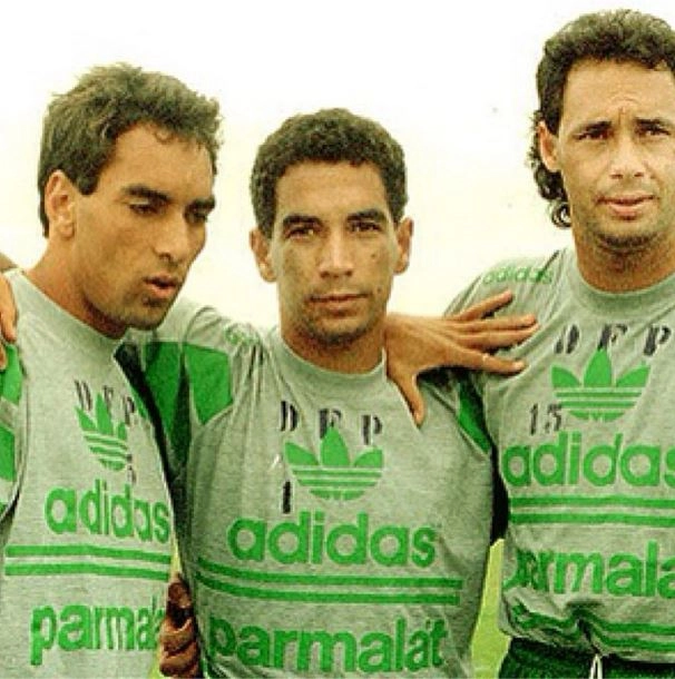 Edmundo, Zinho e Evair, durante a Era Parmalat. (Foto: Arquivo pessoal)
