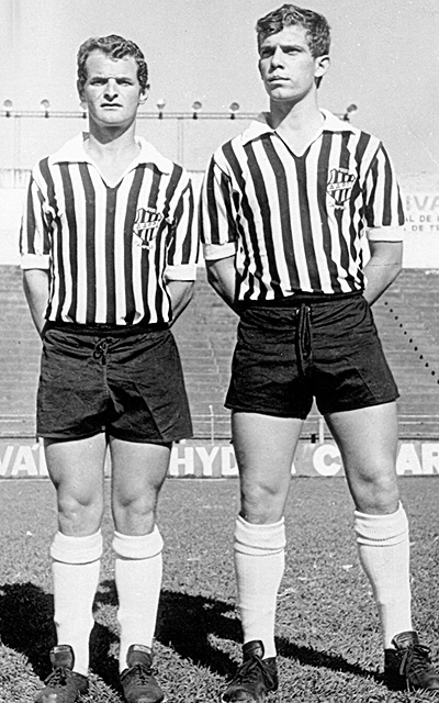 Carlinhos e Manfrini (dir): companheiros de Ponte Preta.

