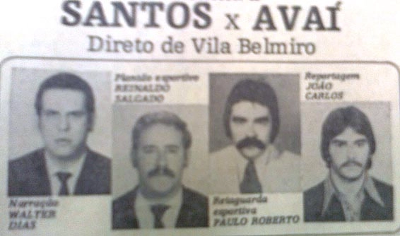Foto histórica dos comunicadores Walter Dias, Reinaldo Salgado, Paulo Roberto, o Morsa, e João Carlos Albuquerque. Foto: reprodução