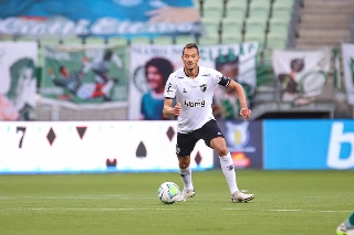 Zagueiro atleticano valorizou o bom futebol jogado pela equipe ao longo do primeiro turno do Brasileiro. Foto: Pedro Souza / Atlético
