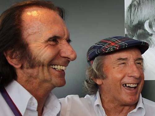 Emerson Fittipaldi e Jackie Stewart foram rivais nas pistas mas amigos fora delas. Ambos lutaram muito para que a segurança na Fórmula 1 fosse maior. Foto: Divulgação