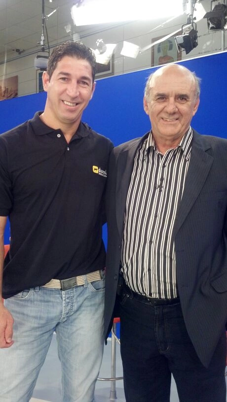S&eacute;rgio e Waldir Peres, no dia 21 de abril de 2014, no programa Os Donas da Bola. Foto: Renato Nalesso