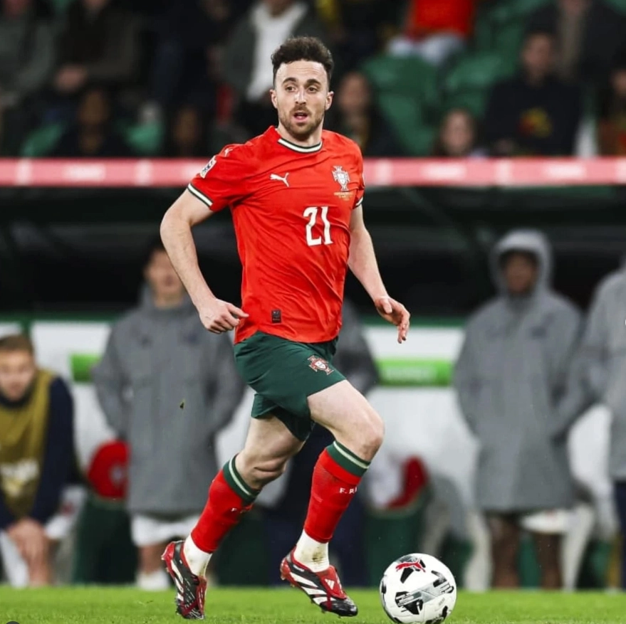 Em março de 2025, pela Seleção de Portugal. Foto: Instagram de Diogo Jota