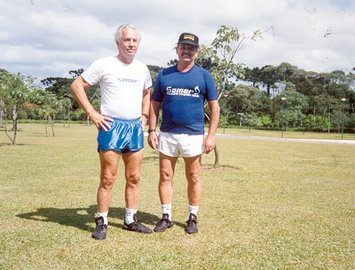 Valdir Joaquim de Moraes e Rubens Minelli, dois grandes parceiros. Foto: Arquivo de Valdir Joaquim de Moraes