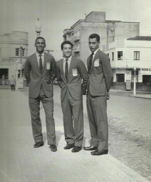Da esquerda para direita: Nilzo, Jairton Telles de Santana e Amilton, em Lages-SC, pelo Metropol.