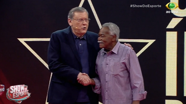 Homenageado por Milton Neves durante o `Show do Esport´da Band em 29 de abril de 2018. Reprodução