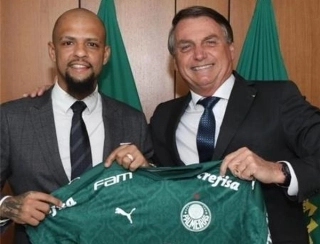 Felipe Melo em encontro com o presidente Jair Bolsonaro. Foto: Reprodução/Twitter