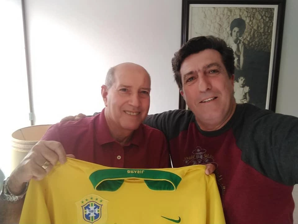 Gérson e Carlos Alberto Spina (ex-Matsubara) em outubro de 2019. Foto: arquio pessoal de Carlos Alberto Spina