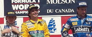 Brasileiro, então na Benetton, herdou a liderança do GP do Canadá na última volta