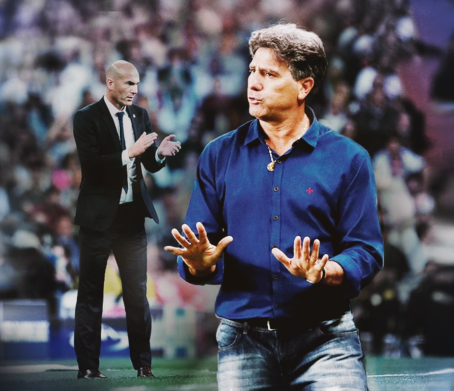 Veja montagem de Renato Ga&uacute;cho e Zidane, feita devido o confronto do Mundial de Clubes da Fifa em 2017, entre Real Madrid e Gr&ecirc;mio