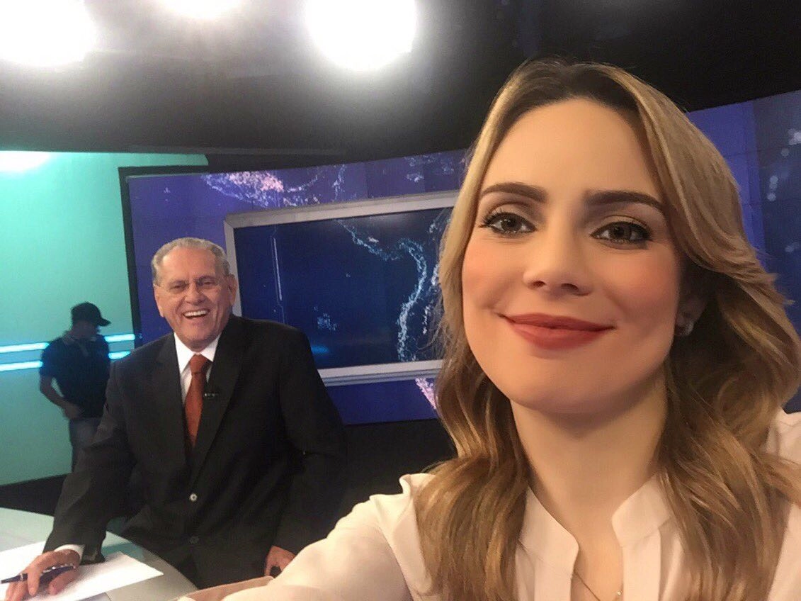 Joseval Peixoto e Rachel Sheherazade nos estúdios do SBT. Foto: reprodução