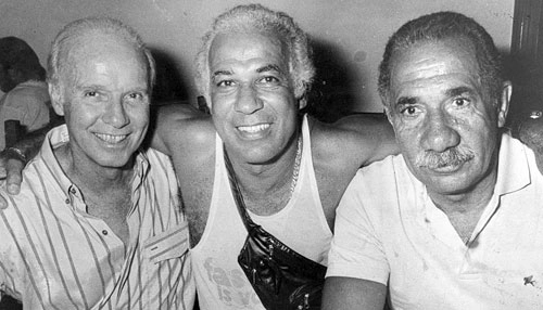 Da esquerda para a direita: Zagallo, Neco e o ex-zagueiro Pinheiro