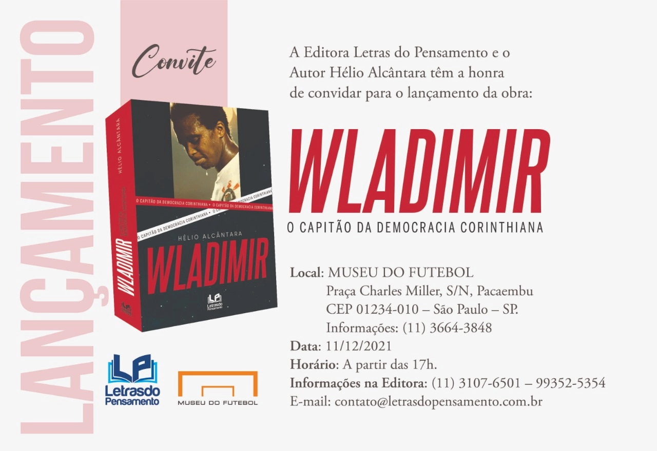 Livro contando a trajetória de Wladimir, escrito por Hélio Alcântara, com lançamento em 11 de dezembro de 2021. Imagem/Divulgação