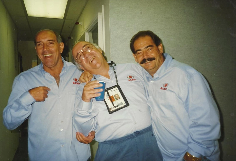Comentaristas da Band durante a Copa de 1994, nos Estados Unidos: Gérson, Tostão e Rivellino