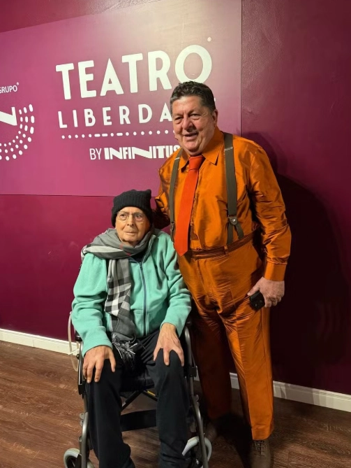 Benedito Ruy Barbosa e Stepan Nercessian na estreia de Chat&ocirc; e os Di&aacute;rios Associados, em 3 de agosto de 2025, em S&atilde;o Paulo. Foto: Divulga&ccedil;&atilde;o