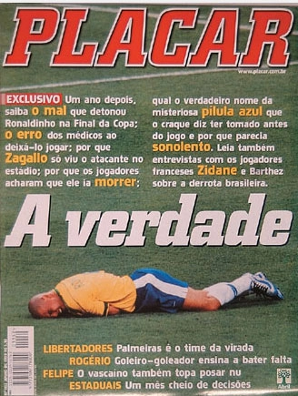 Capa da revista Placar destaca Felipe em junho de 1999